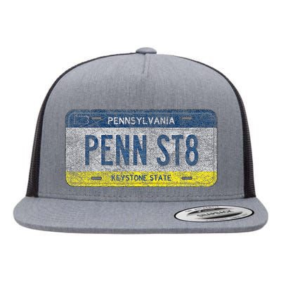 Funny Pa State Vanity License Plate Penn St8 Flat Bill Trucker Hat