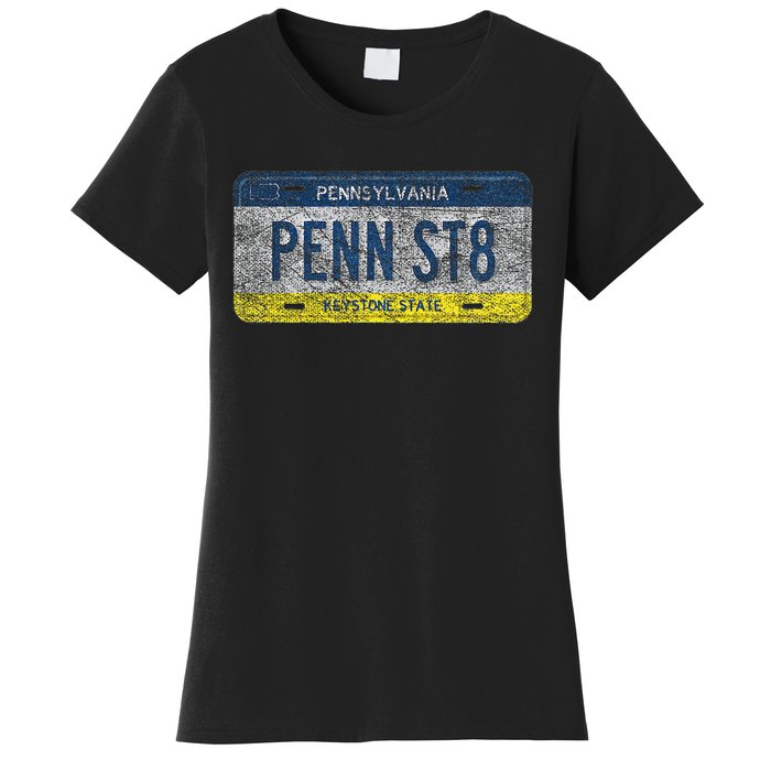 Funny Pa State Vanity License Plate Penn St8 Women's T-Shirt