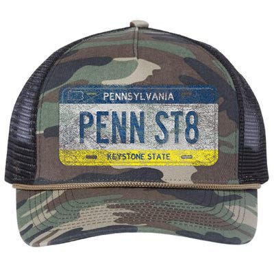 Funny Pa State Vanity License Plate Penn St8 Retro Rope Trucker Hat Cap