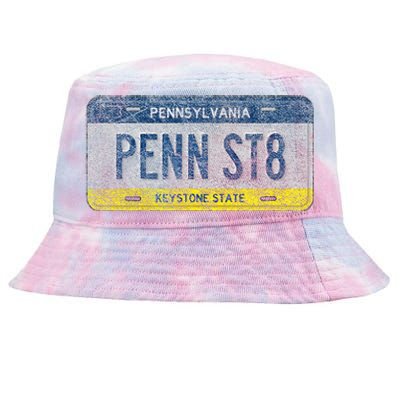 Funny Pa State Vanity License Plate Penn St8 Tie-Dyed Bucket Hat