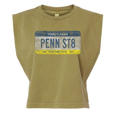 Funny Pa State Vanity License Plate Penn St8 Garment-Dyed Women's Muscle Tee