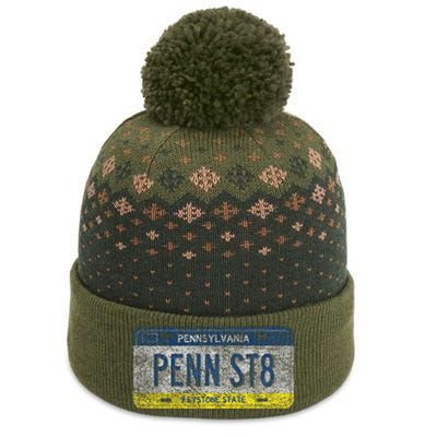 Funny Pa State Vanity License Plate Penn St8 The Baniff Cuffed Pom Beanie