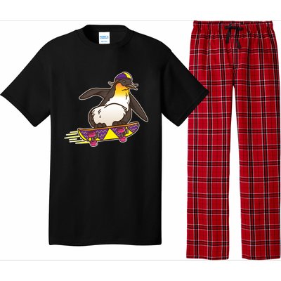 Funny Penguin Skateboard Skater Gift Skateboarding Gift Pajama Set