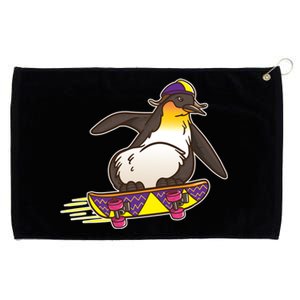 Funny Penguin Skateboard Skater Gift Skateboarding Gift Grommeted Golf Towel