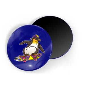 Funny Penguin Skateboard Skater Gift Skateboarding Gift Magnet