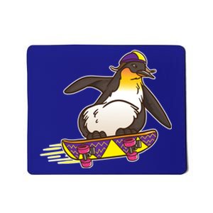 Funny Penguin Skateboard Skater Gift Skateboarding Gift Mousepad