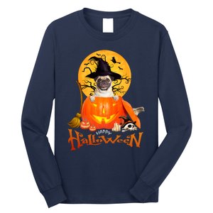 Funny Pug Spooky Halloween Long Sleeve Shirt