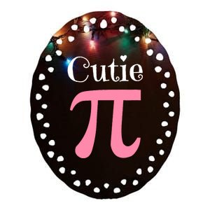 Funny Pi Symbol Cutie Pie National Pi Day Tee Gift Ceramic Oval Ornament