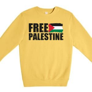 Free Palestine Support Stand With Palestine Premium Crewneck Sweatshirt