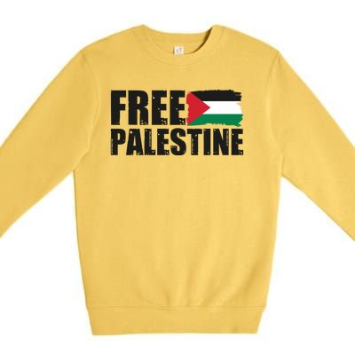 Free Palestine Support Stand With Palestine Premium Crewneck Sweatshirt