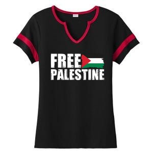 Free Palestine Support Stand With Palestine Ladies Halftime Notch Neck Tee