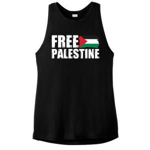 Free Palestine Support Stand With Palestine Ladies PosiCharge Tri-Blend Wicking Tank