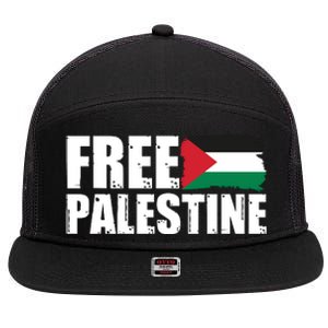 Free Palestine Support Stand With Palestine 7 Panel Mesh Trucker Snapback Hat