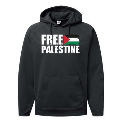 Free Palestine Support Stand With Palestine Performance Fleece Hoodie