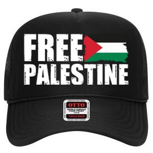 Free Palestine Support Stand With Palestine High Crown Mesh Back Trucker Hat