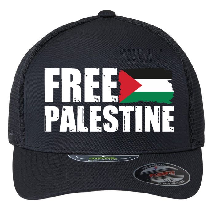 Free Palestine Support Stand With Palestine Flexfit Unipanel Trucker Cap