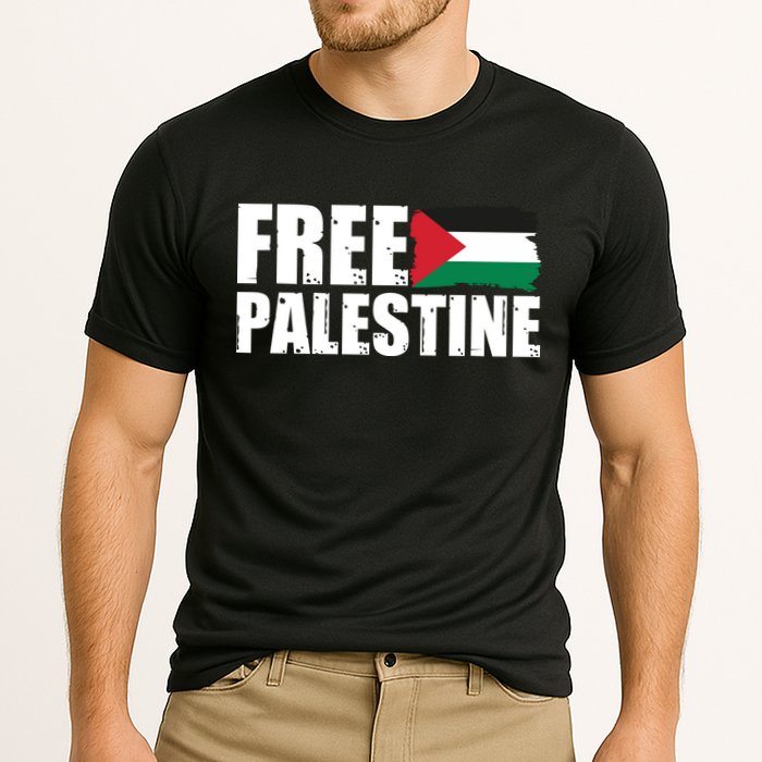 Free Palestine Support Stand With Palestine Cooling Performance Crew T-Shirt