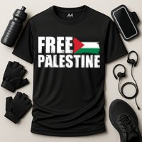 Free Palestine Support Stand With Palestine Cooling Performance Crew T-Shirt