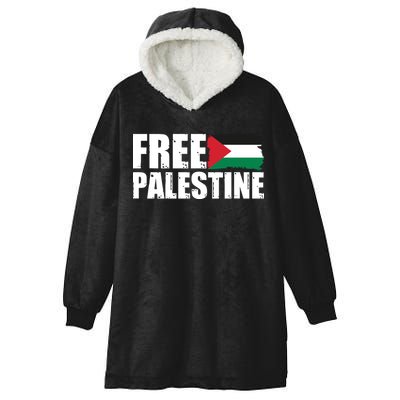 Free Palestine Support Stand With Palestine Hooded Wearable Blanket