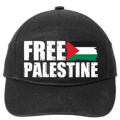 Free Palestine Support Stand With Palestine 7-Panel Snapback Hat