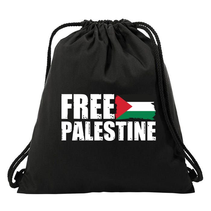 Free Palestine Support Stand With Palestine Drawstring Bag