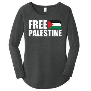 Free Palestine Support Stand With Palestine Women's Perfect Tri Tunic Long Sleeve Shirt