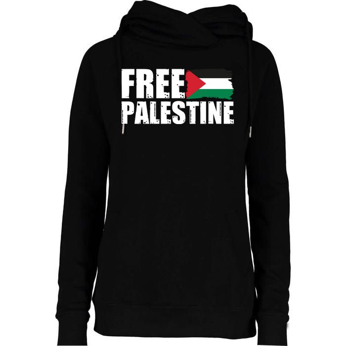 Free Palestine Support Stand With Palestine Womens Funnel Neck Pullover Hood