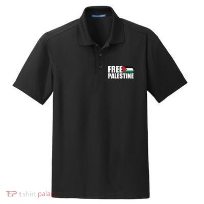 Free Palestine Support Stand With Palestine Dry Zone Grid Polo