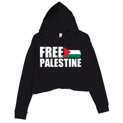 Free Palestine Support Stand With Palestine Crop Fleece Hoodie