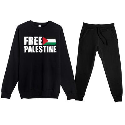 Free Palestine Support Stand With Palestine Premium Crewneck Sweatsuit Set