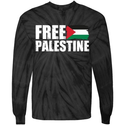 Free Palestine Support Stand With Palestine Tie-Dye Long Sleeve Shirt