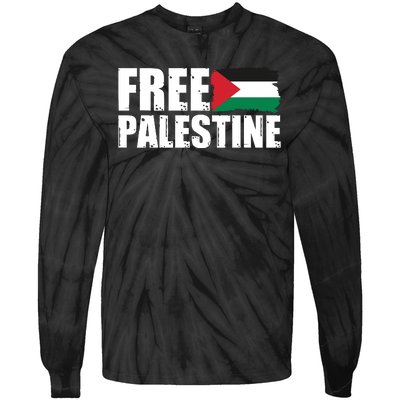 Free Palestine Support Stand With Palestine Tie-Dye Long Sleeve Shirt