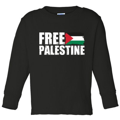 Free Palestine Support Stand With Palestine Toddler Long Sleeve Shirt