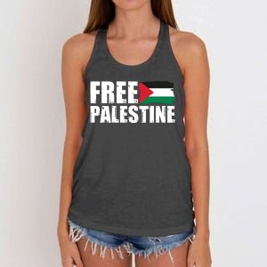 Free Palestine Support Stand With Palestine Women's Knotted Racerback Tank