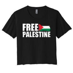 Free Palestine Support Stand With Palestine Women's Crop Top Tee