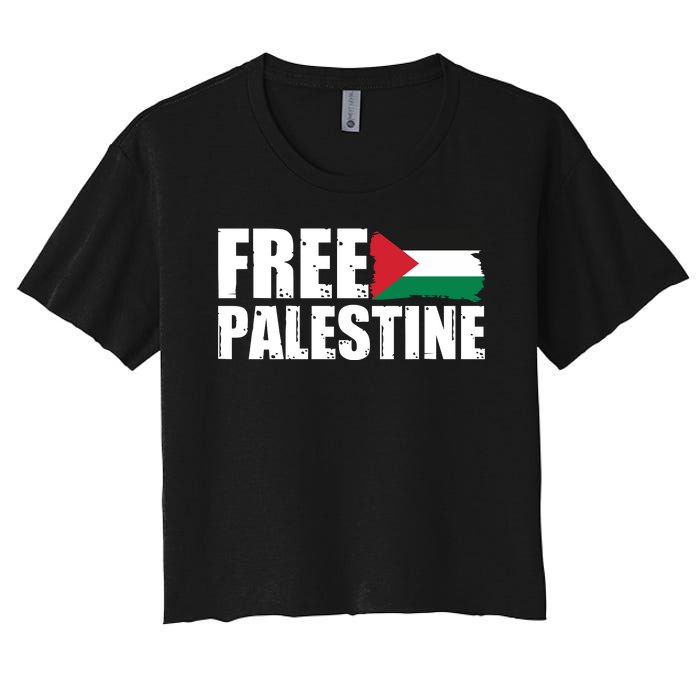 Free Palestine Support Stand With Palestine Women's Crop Top Tee