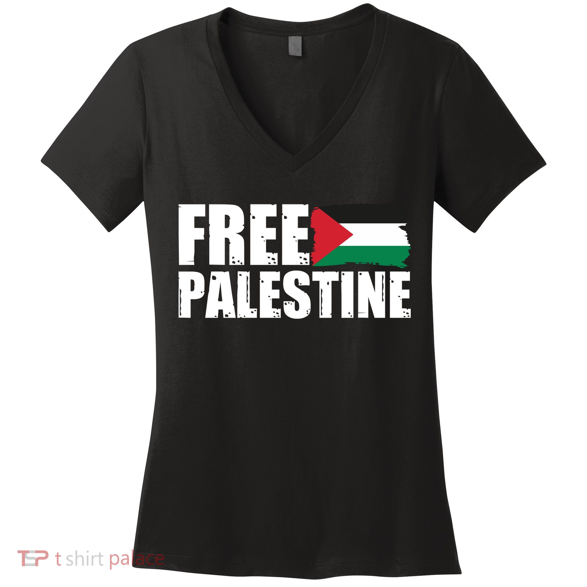 Free Palestine Support Stand With Palestine Women's V-Neck T-Shirt