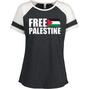 Free Palestine Support Stand With Palestine Enza Ladies Jersey Colorblock Tee