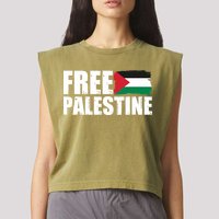 Free Palestine Support Stand With Palestine Garment-Dyed Women's Muscle Tee