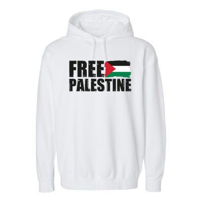 Free Palestine Support Stand With Palestine Garment-Dyed Fleece Hoodie