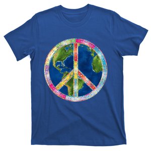 Flower Peace Sign World Peace Hippy 70s Symbol Of Peace Cute Gift T-Shirt