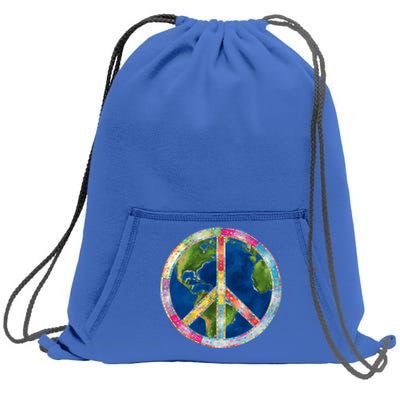 Flower Peace Sign World Peace Hippy 70s Symbol Of Peace Cute Gift Sweatshirt Cinch Pack Bag