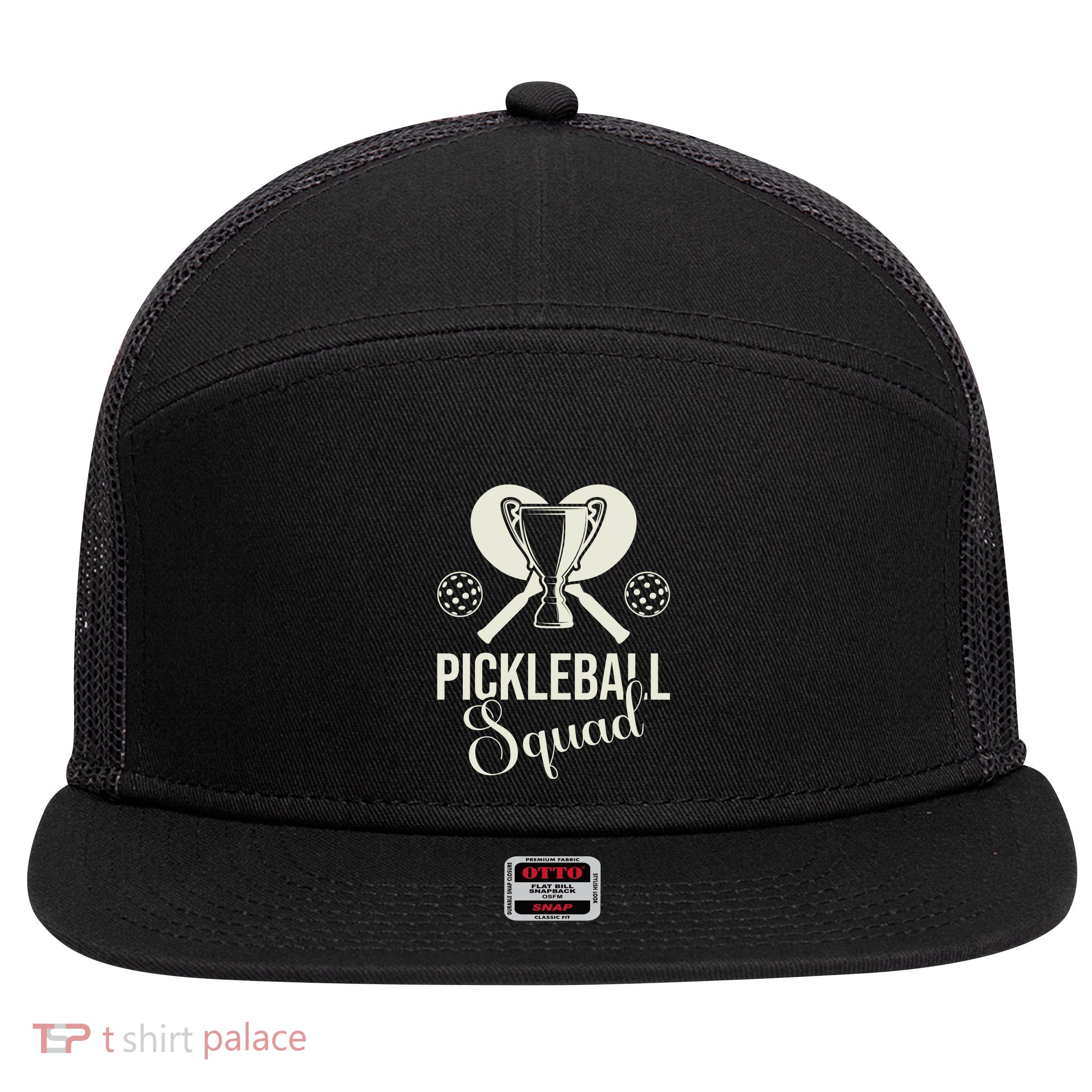 Funny Pickleball Squad Champion Sport Gift 7 Panel Mesh Trucker Snapback Hat