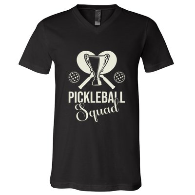 Funny Pickleball Squad Champion Sport Gift V-Neck T-Shirt