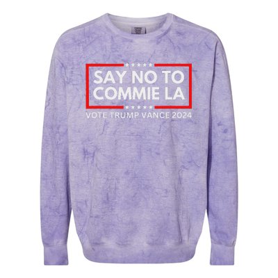 Funny Political Say No To Commie La Vote Trump Vance 2024 Colorblast Crewneck Sweatshirt