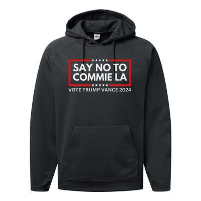 Funny Political Say No To Commie La Vote Trump Vance 2024 Performance Fleece Hoodie