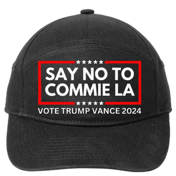 Funny Political Say No To Commie La Vote Trump Vance 2024 7-Panel Snapback Hat