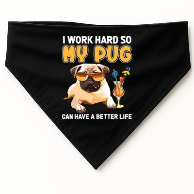 Funny Pug Shirts Pug Lover Gifts USA-Made Doggie Bandana