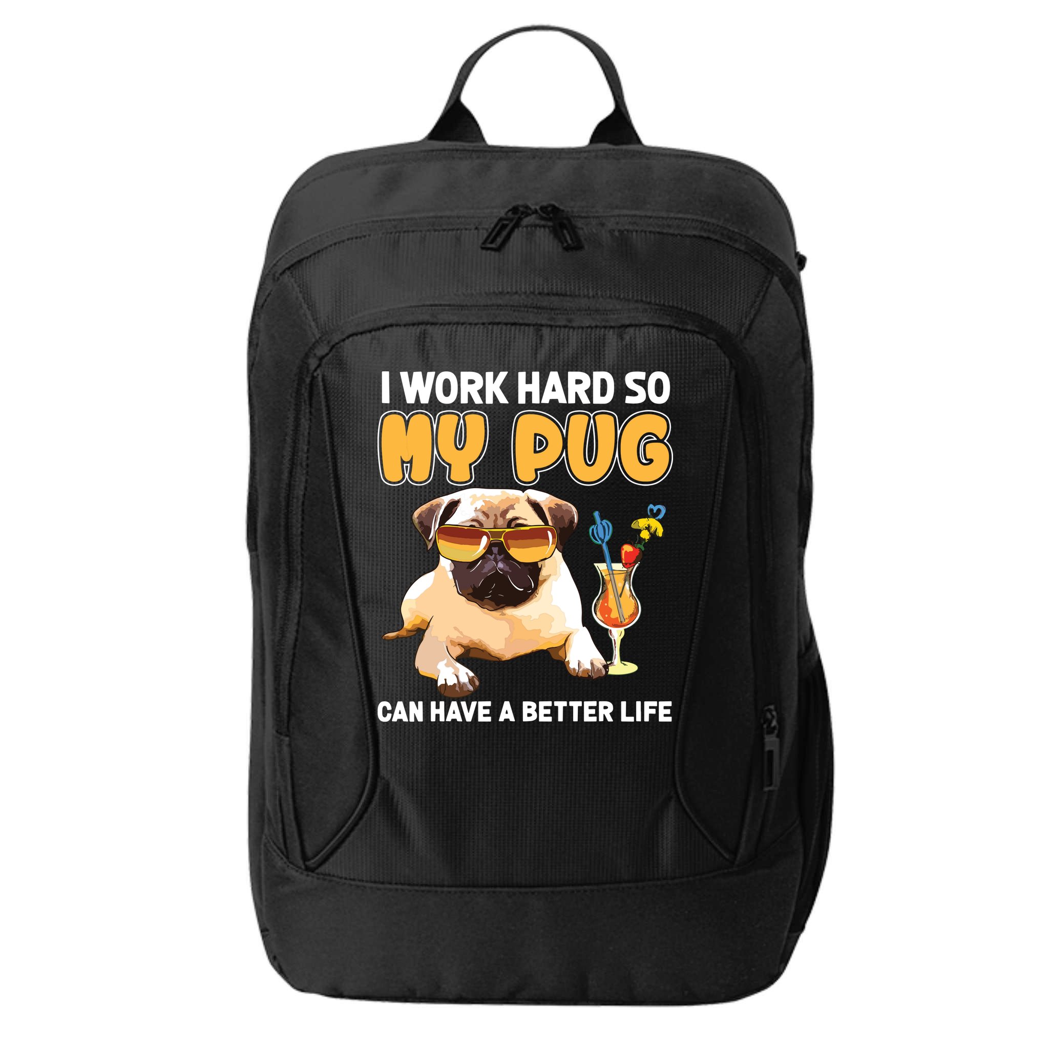Funny Pug Shirts Pug Lover Gifts City Backpack