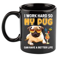 Funny Pug Shirts Pug Lover Gifts 11oz C Handle Ceramic Mug